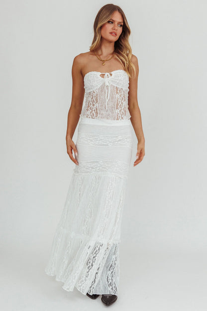 Laganas Maxi Lace Skirt White